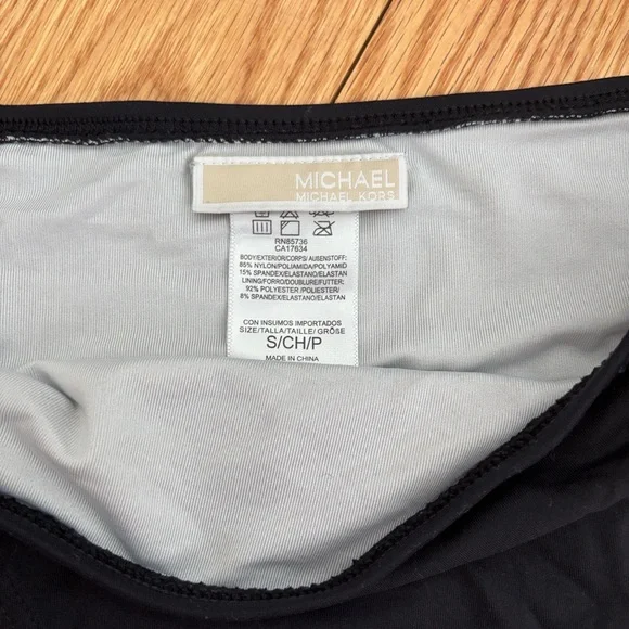 MICHAEL Michael Kors Off the Shoulder Swim Top and High Waist Bottom - Picture 3 of 6